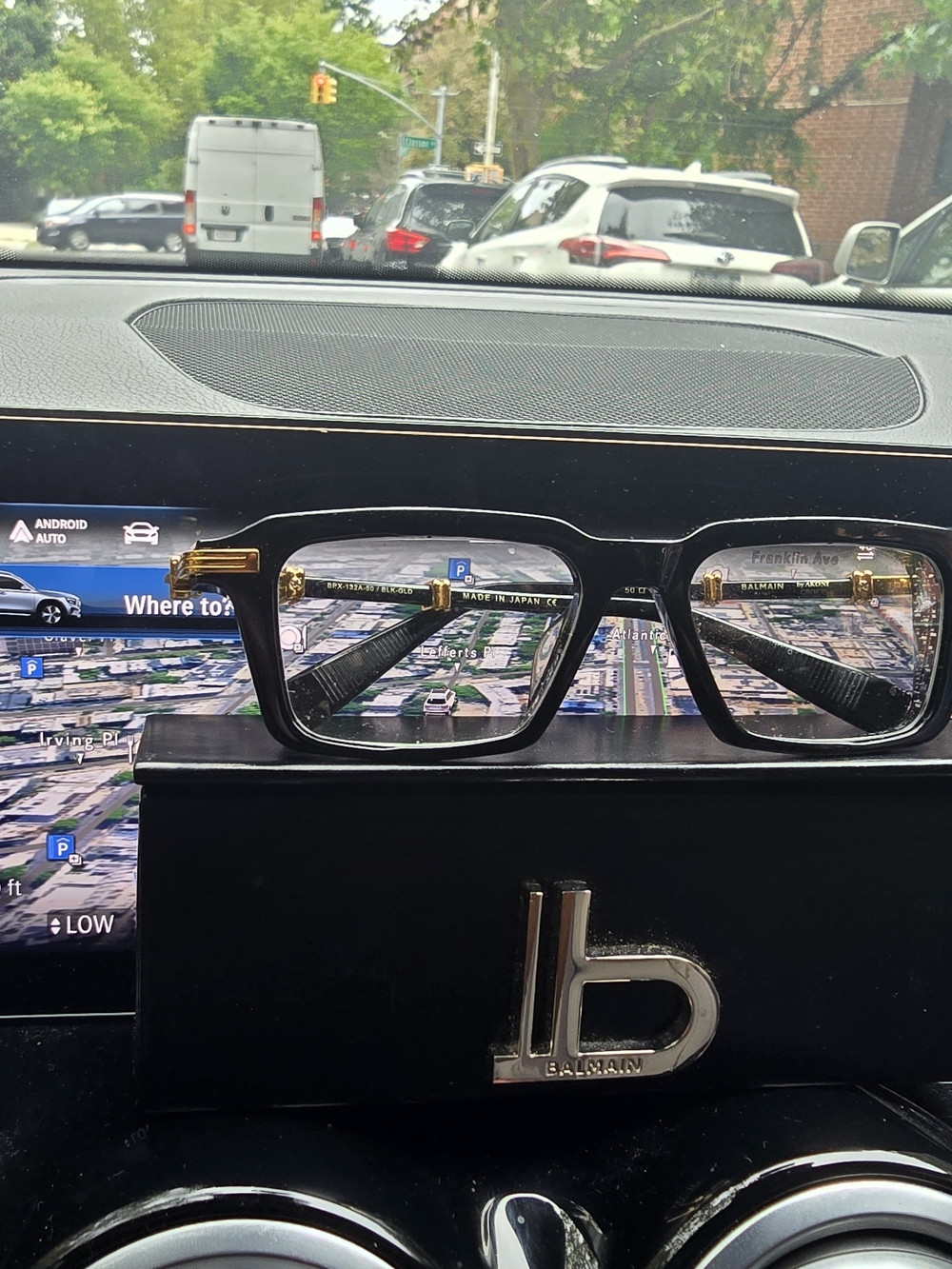 Balmain Black and Gold Square Optical Frame